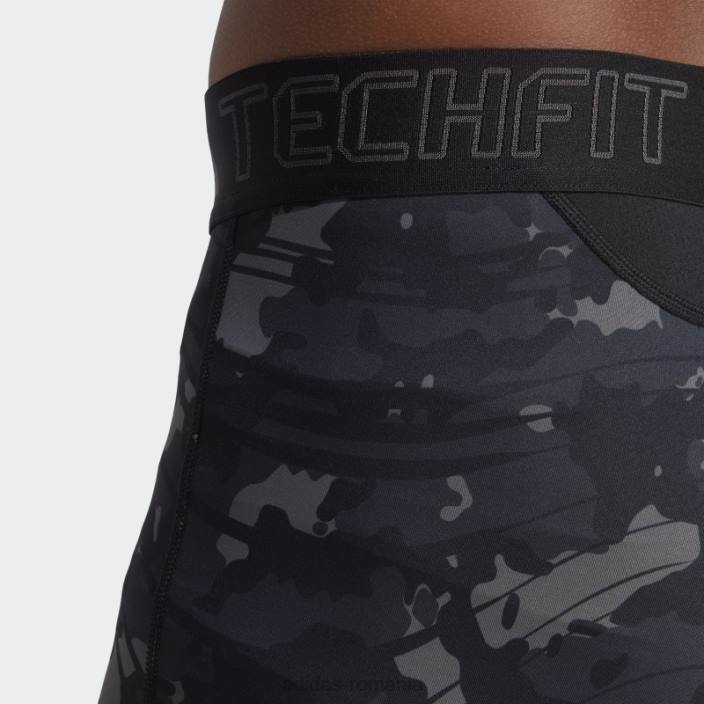 Adidas colanti negri de antrenament techfit cu imprimeu integral adidas bărbați negru 2JBN5637