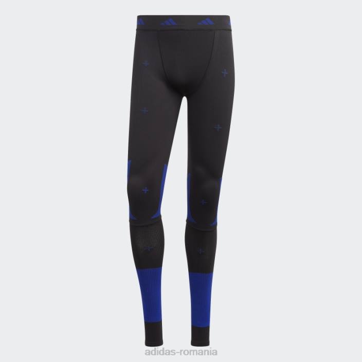 Adidas colanti negri de antrenament techfit recharge bărbați negru/albastru 2JBN5746