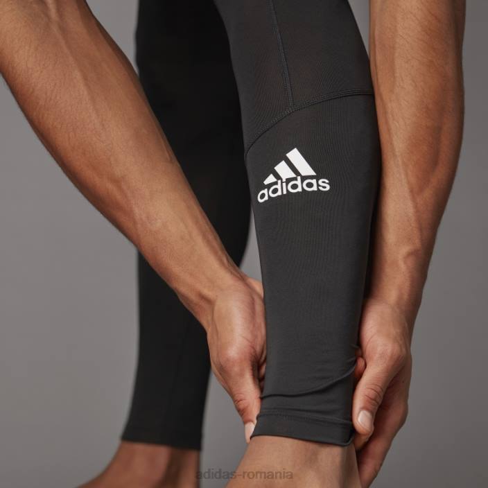 Adidas colanti negri techfit lungi bărbați negru 2JBN6677