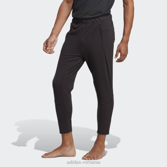 Adidas conceput pentru antrenament yoga 7/8 pantaloni de antrenament negri bărbați negru 2JBN5017