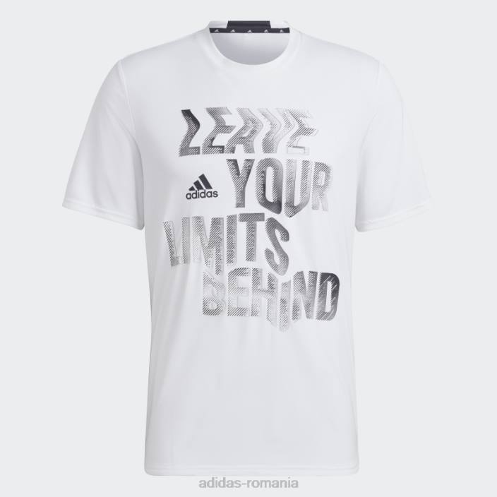 Adidas conceput pentru mișcare aeroready hiit slogan tricou antrenament alb bărbați alb 2JBN14804