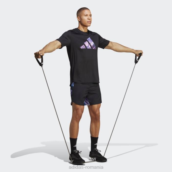 Adidas conceput pentru mișcare hiit antrenament tricou negru bărbați negru/fucsia 2JBN5042