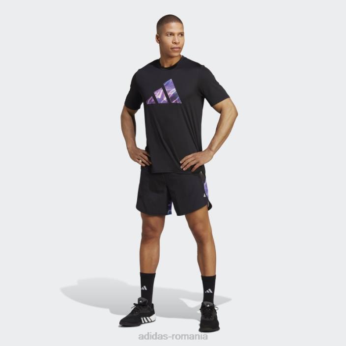 Adidas conceput pentru mișcare hiit antrenament tricou negru bărbați negru/fucsia 2JBN5042