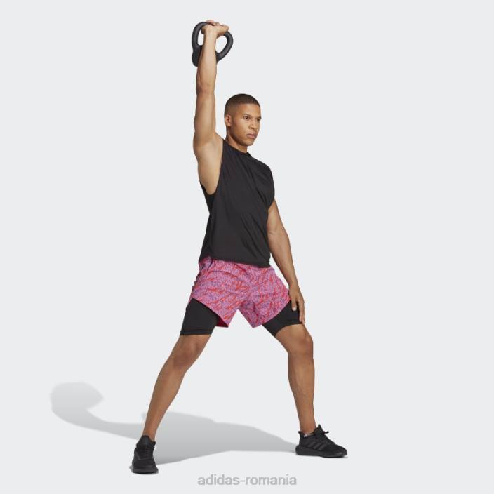Adidas concepute pentru antrenamentul de pantaloni scurți hiit cu imprimeu animal din seria pro, organizați de Cody Rigsby multicolor bărbați multicolor 2JBN926