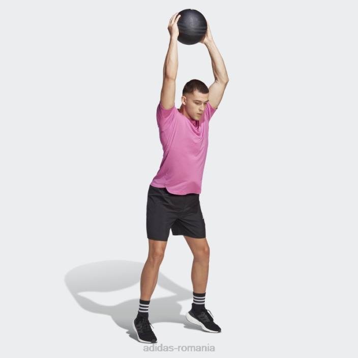 Adidas fucsia conceput pentru antrenament aeroready hiit tricou de antrenament cu schimbare de culoare bărbați fucsie 2JBN5327
