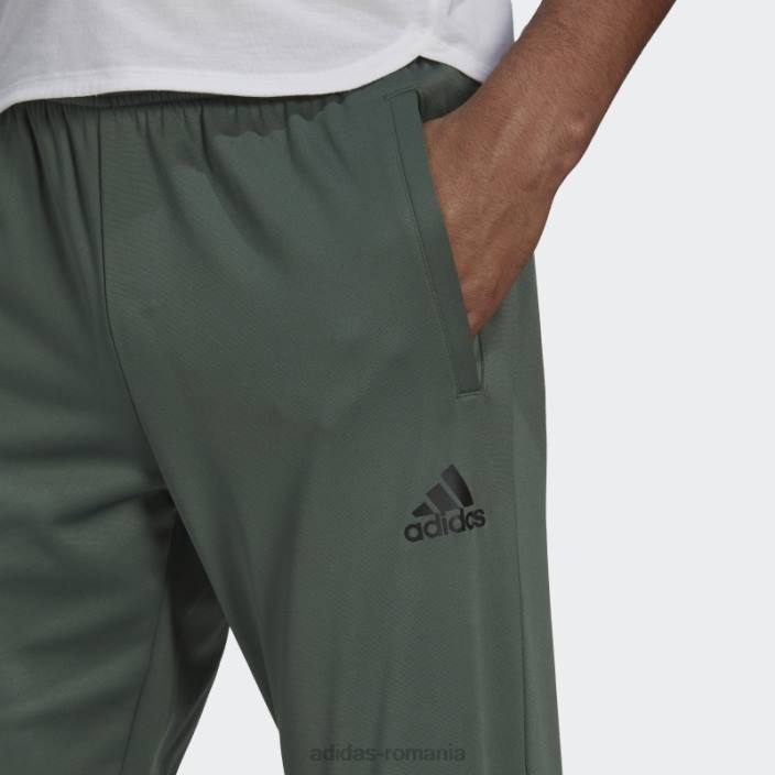 Adidas green oxide aeroready joc și du-te pantaloni conici cu logo mic bărbați oxid verde 2JBN6989