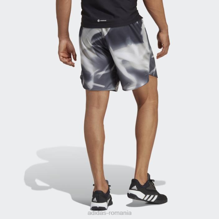 Adidas gri conceput pentru antrenament la căldură.rdy hiit allover print pantaloni scurți de antrenament adidas bărbați gri 2JBN5157