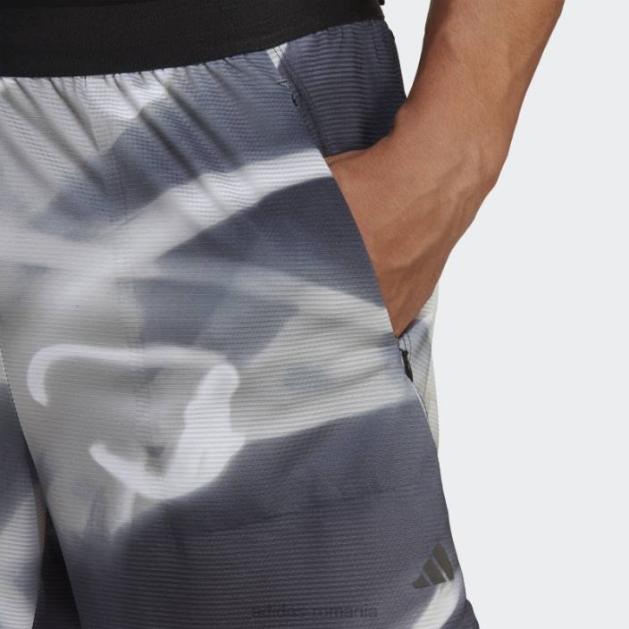 Adidas gri conceput pentru antrenament la căldură.rdy hiit allover print pantaloni scurți de antrenament adidas bărbați gri 2JBN5157