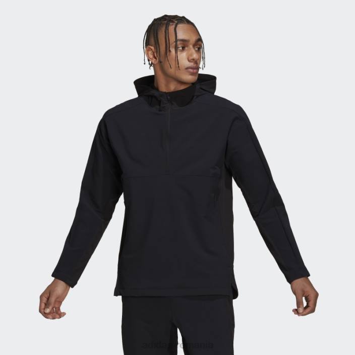 Adidas hanorac adidas negru workout cordura cu fermoar complet bărbați negru 2JBN7233