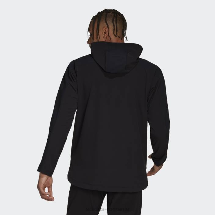 Adidas hanorac adidas negru workout cordura cu fermoar complet bărbați negru 2JBN7233