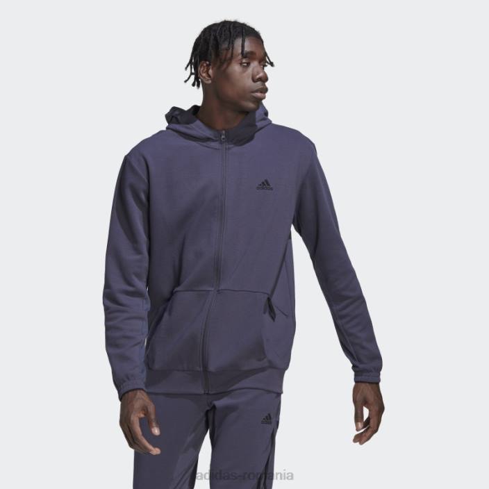 Adidas hanorac aeroready yoga cu fermoar complet bleumarin bărbați bleumarin/negru 2JBN15154