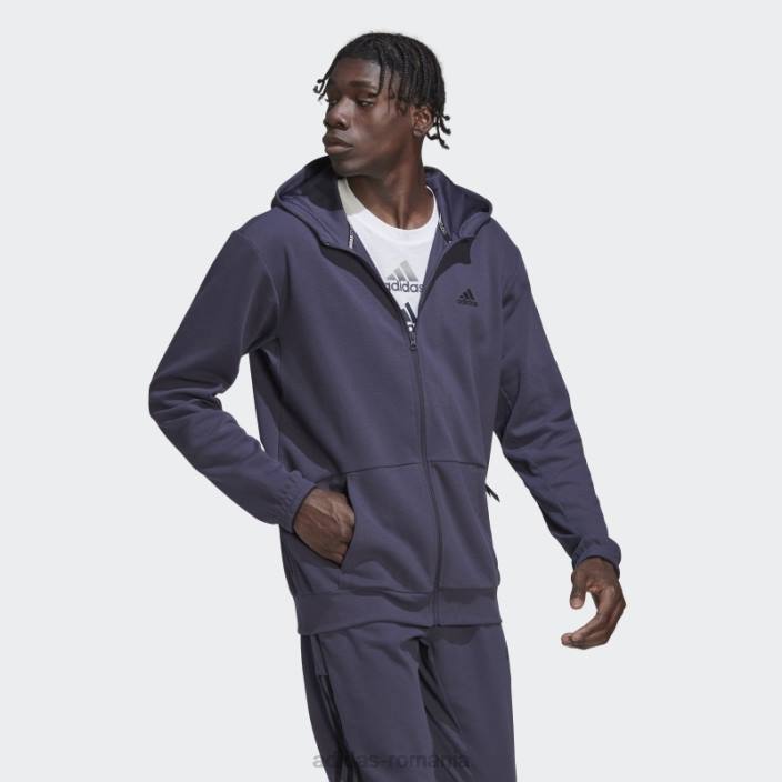 Adidas hanorac aeroready yoga cu fermoar complet bleumarin bărbați bleumarin/negru 2JBN15154