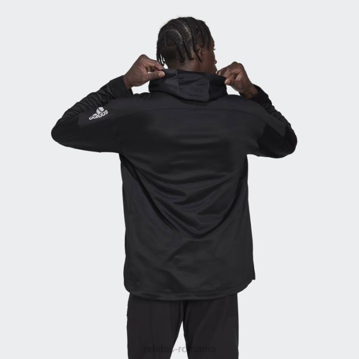 Adidas hanorac cald, negru, cu fermoar complet pentru antrenament bărbați negru 2JBN1303