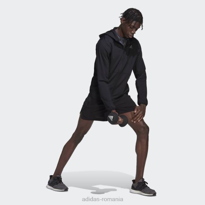 Adidas hanorac de antrenament hiit cu fermoar complet negru adidas bărbați negru 2JBN15240