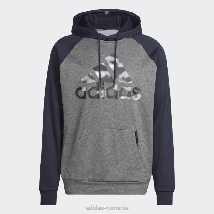 Adidas hanorac gri aeroready game and go camo logo bărbați gri/cerneală 2JBN15238