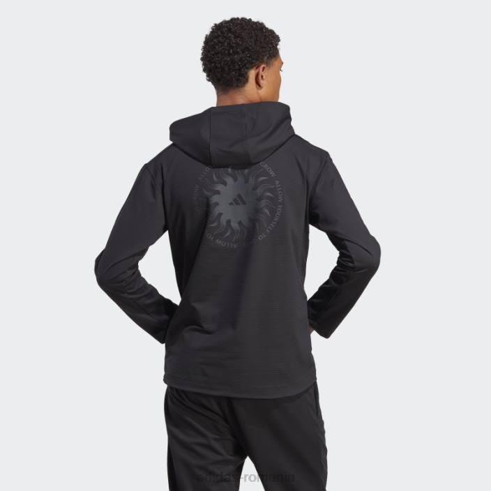 Adidas hanorac negru pentru antrenament grafic yoga bărbați negru 2JBN4990