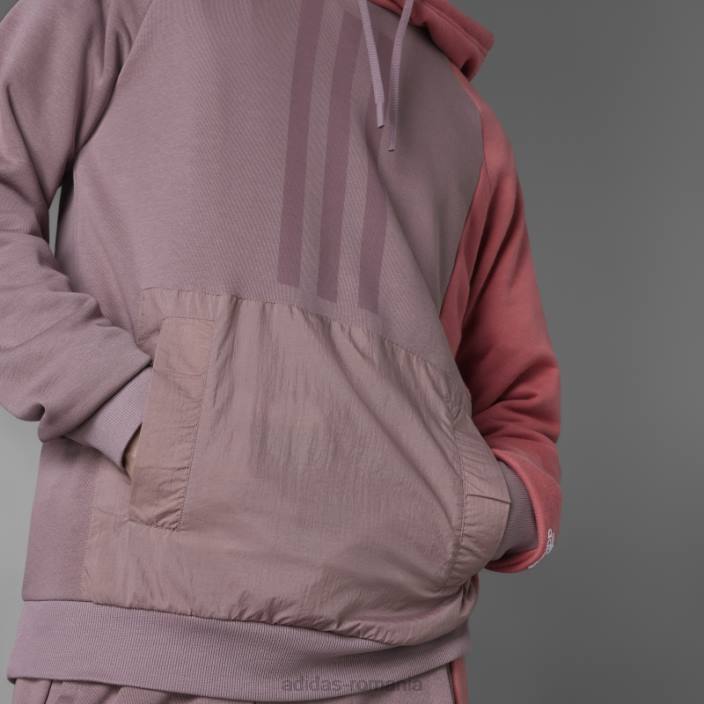 Adidas hanorac violet colorblock French Terry bărbați Violet 2JBN6976