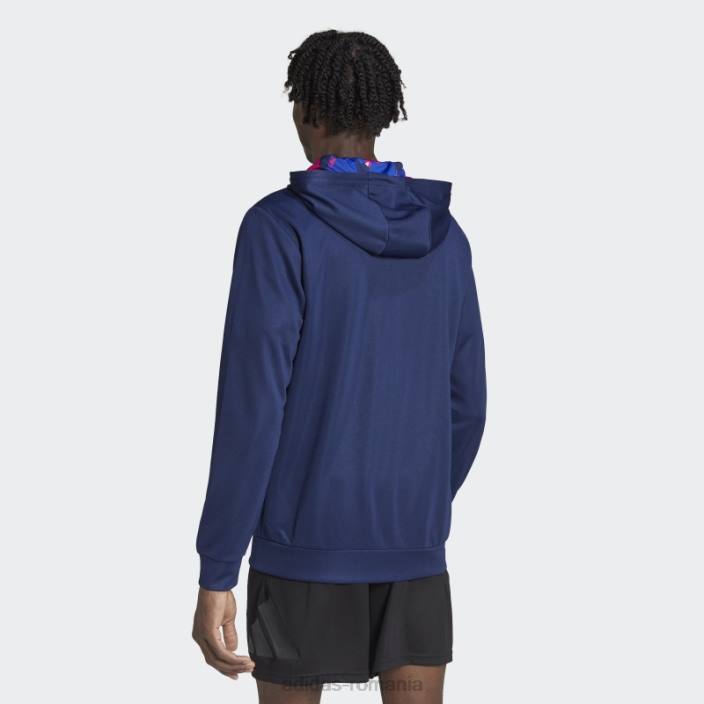 Adidas jachetă de antrenament sezonieră, cu fermoar, albastru închis bărbați albastru închis/alb 2JBN4930
