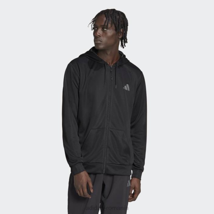 Adidas jachetă neagră cu fermoar pentru antrenament sezonier bărbați gri inchis 2JBN1168