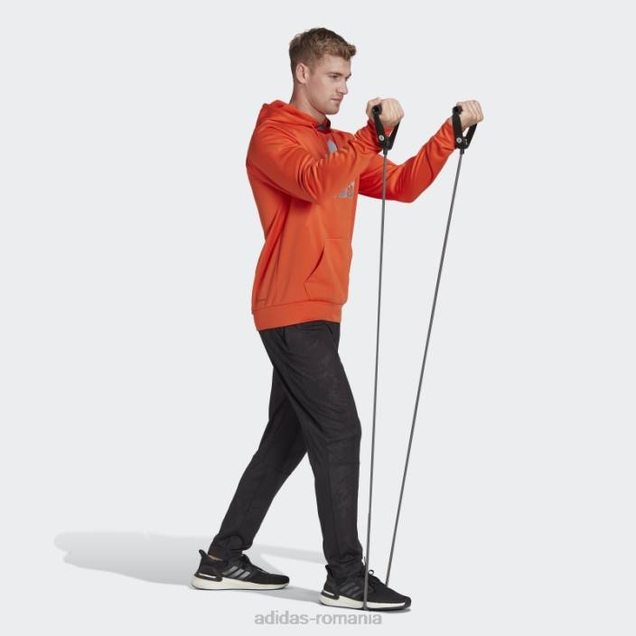 Adidas joc aeroready și du-te cu hanorac cu logo mare portocaliu bărbați portocale 2JBN5684