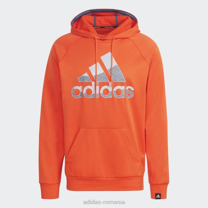 Adidas joc aeroready și du-te cu hanorac cu logo mare portocaliu bărbați portocale 2JBN5684