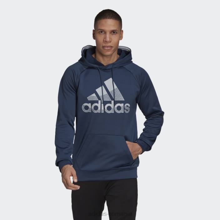 Adidas joc aeroready și du-te cu hanoracul cu logo mare bleumarin bărbați marina 2JBN5005