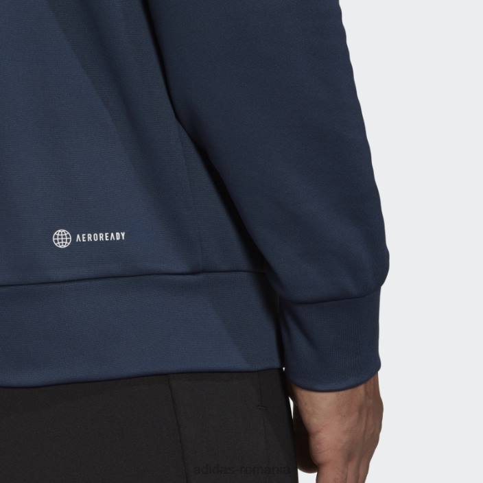 Adidas joc aeroready și du-te cu hanoracul cu logo mare bleumarin bărbați marina 2JBN5005