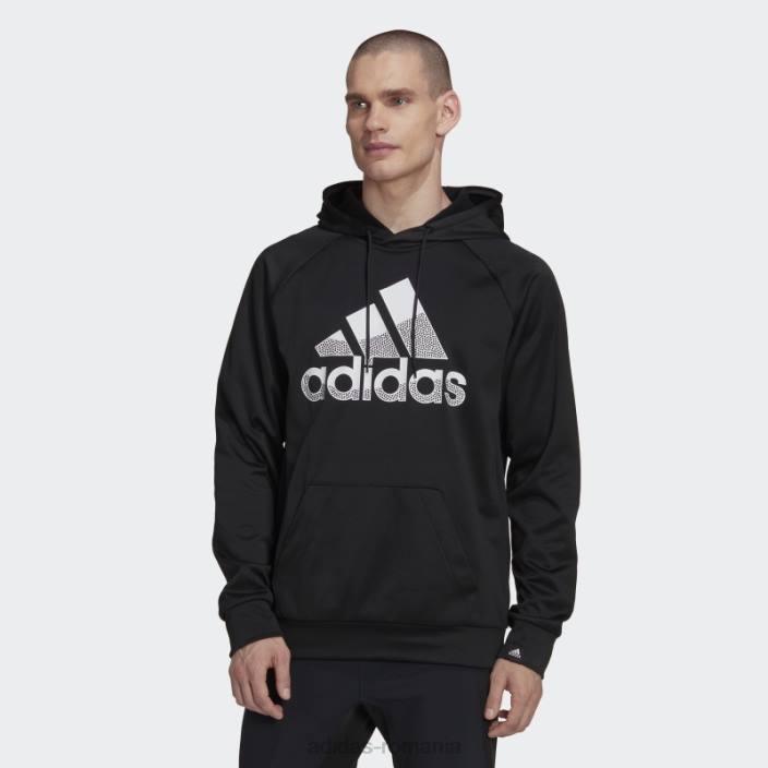 Adidas joc negru aeroready și hanorac cu logo mare bărbați negru 2JBN4871