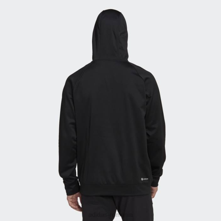 Adidas joc negru aeroready și hanorac cu logo mare bărbați negru 2JBN4871