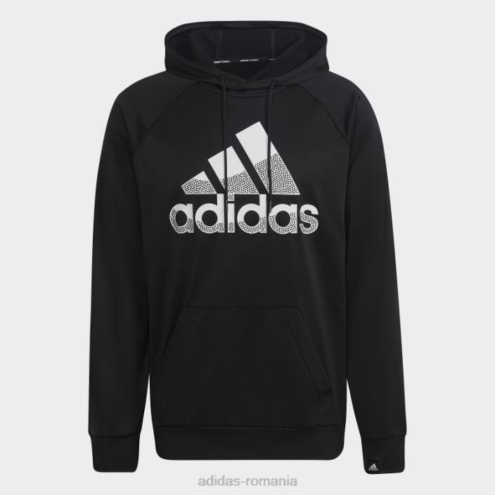 Adidas joc negru aeroready și hanorac cu logo mare bărbați negru 2JBN4871