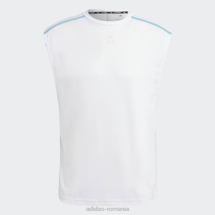 Adidas maiou alb cu bază de antrenament adidas bărbați alb/albastru/transparent 2JBN13569