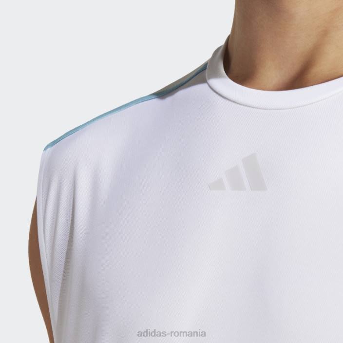 Adidas maiou alb cu bază de antrenament adidas bărbați alb/albastru/transparent 2JBN13569