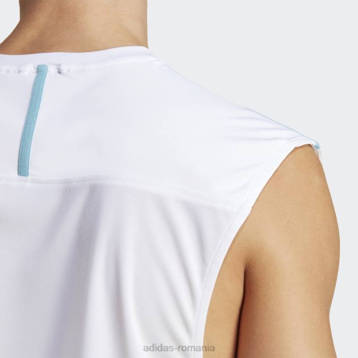 Adidas maiou alb cu bază de antrenament adidas bărbați alb/albastru/transparent 2JBN13569