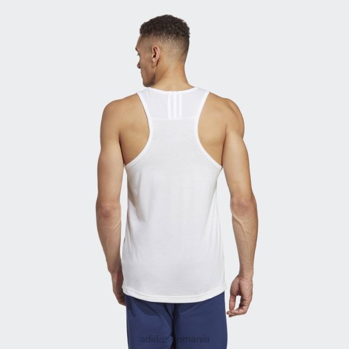 Adidas maiou alb pentru antrenament cu bază de yoga bărbați alb/carbon 2JBN5129