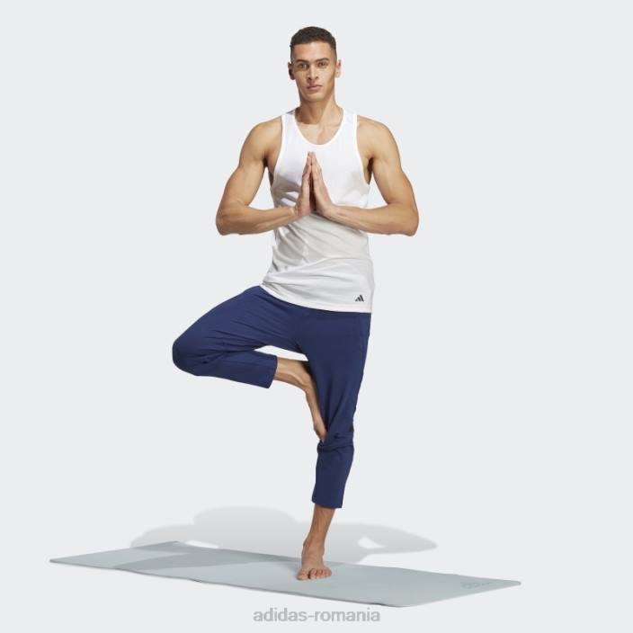Adidas maiou alb pentru antrenament cu bază de yoga bărbați alb/carbon 2JBN5129