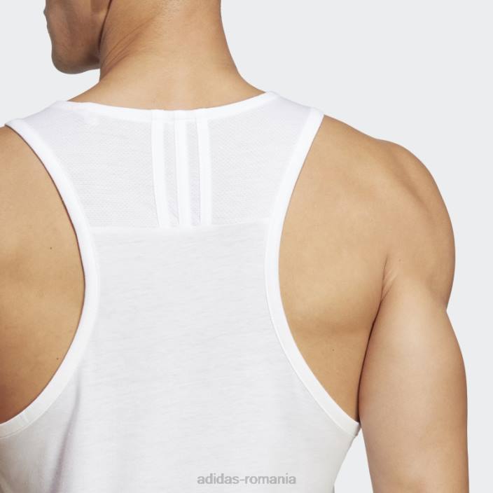 Adidas maiou alb pentru antrenament cu bază de yoga bărbați alb/carbon 2JBN5129