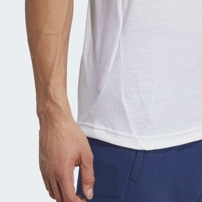 Adidas maiou alb pentru antrenament cu bază de yoga bărbați alb/carbon 2JBN5129