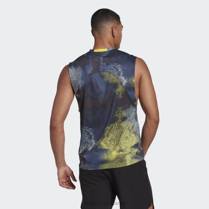 Adidas maiou de antrenament cu imprimeu hiit, galben bărbați multicolor/galben 2JBN14905