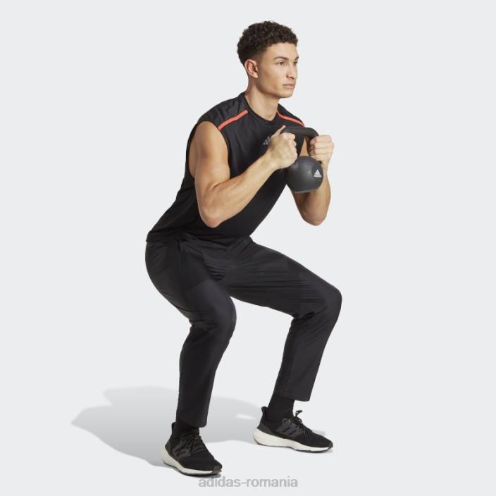 Adidas maiou de bază pentru antrenament negru bărbați negru/rosu/transparent 2JBN13190