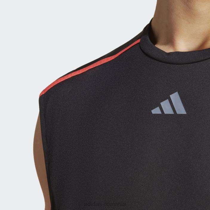 Adidas maiou de bază pentru antrenament negru bărbați negru/rosu/transparent 2JBN13190
