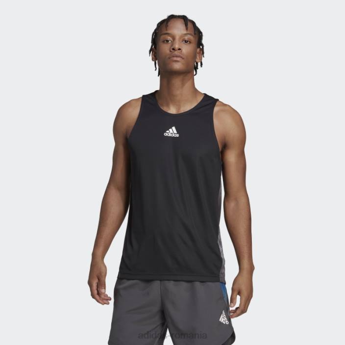 Adidas maiou negru de antrenament aeroready hiit grafic bărbați negru 2JBN5075