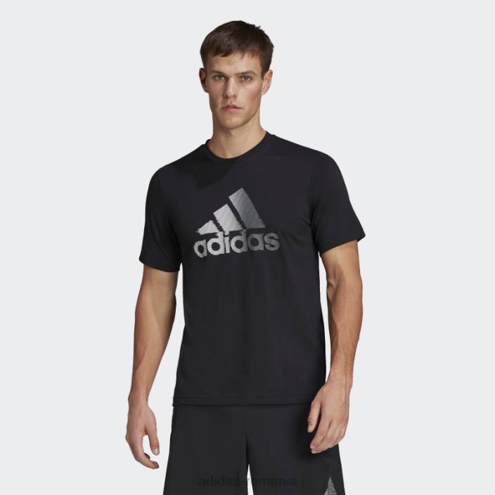 Adidas negru aeroready conceput pentru a muta sport logo tricou adidas bărbați negru 2JBN14685