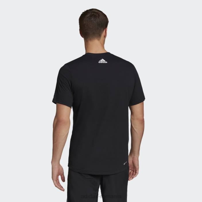 Adidas negru aeroready conceput pentru a muta sport logo tricou adidas bărbați negru 2JBN14685