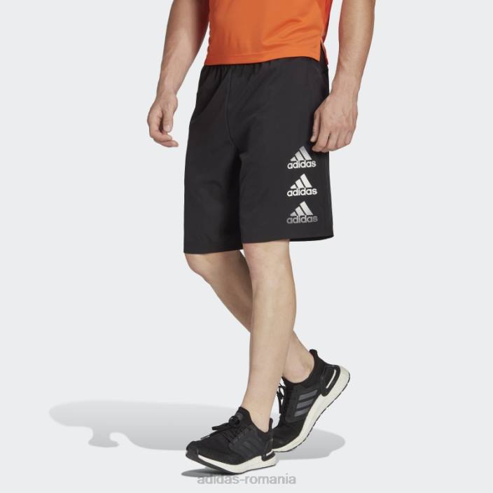 Adidas negru conceput pentru a muta pantaloni scurți cu logo bărbați negru 2JBN7157