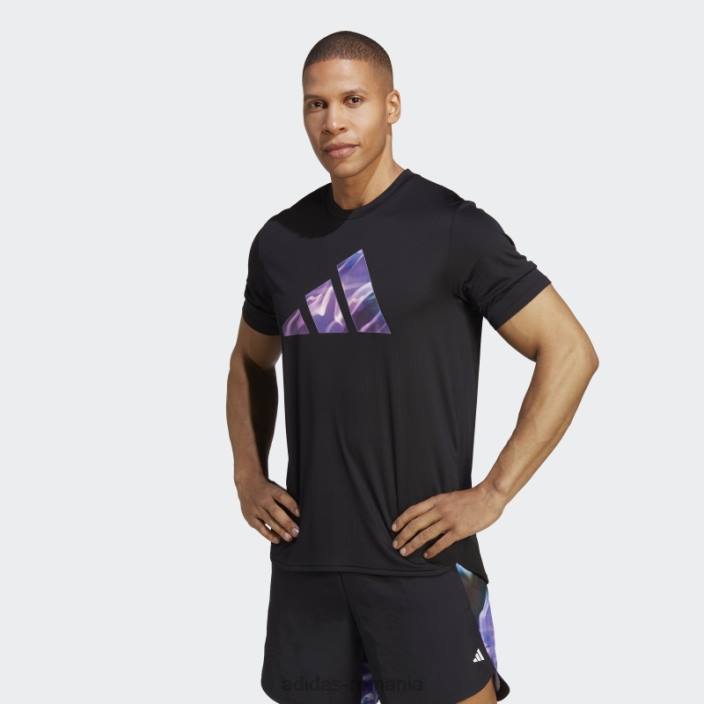 Adidas negru conceput pentru mișcare hiit tricou de antrenament adidas bărbați negru/fucsia 2JBN13389