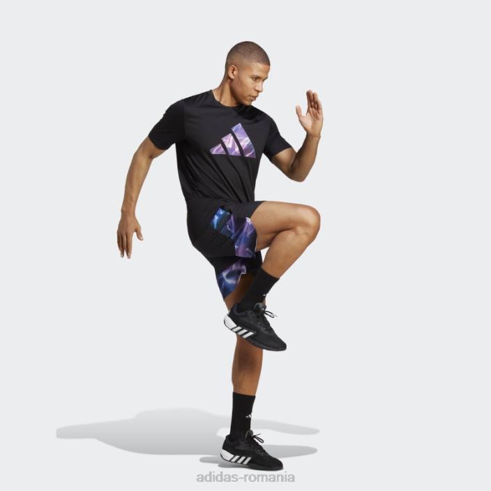 Adidas negru, conceput pentru pantaloni scurți de antrenament hiit bărbați negru argintiu 2JBN5057