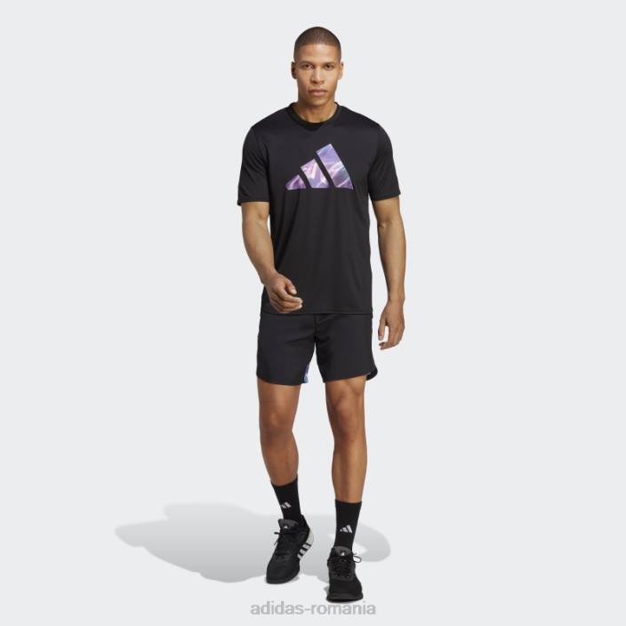 Adidas negru, conceput pentru pantaloni scurți de antrenament hiit bărbați negru argintiu 2JBN5057