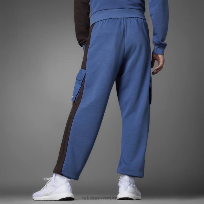 Adidas pantaloni French Terry colorblock oțel bărbați oţel 2JBN7069