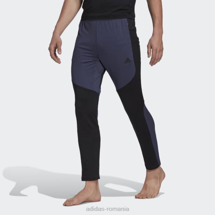 Adidas pantaloni adidas aeroready yoga 7/8 bleumarin bărbați bleumarin/negru 2JBN7155