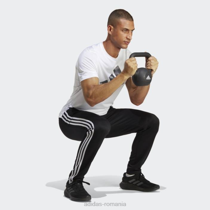 Adidas pantaloni de antrenament cu 3 dungi negre tren essentials bărbați alb negru 2JBN1085